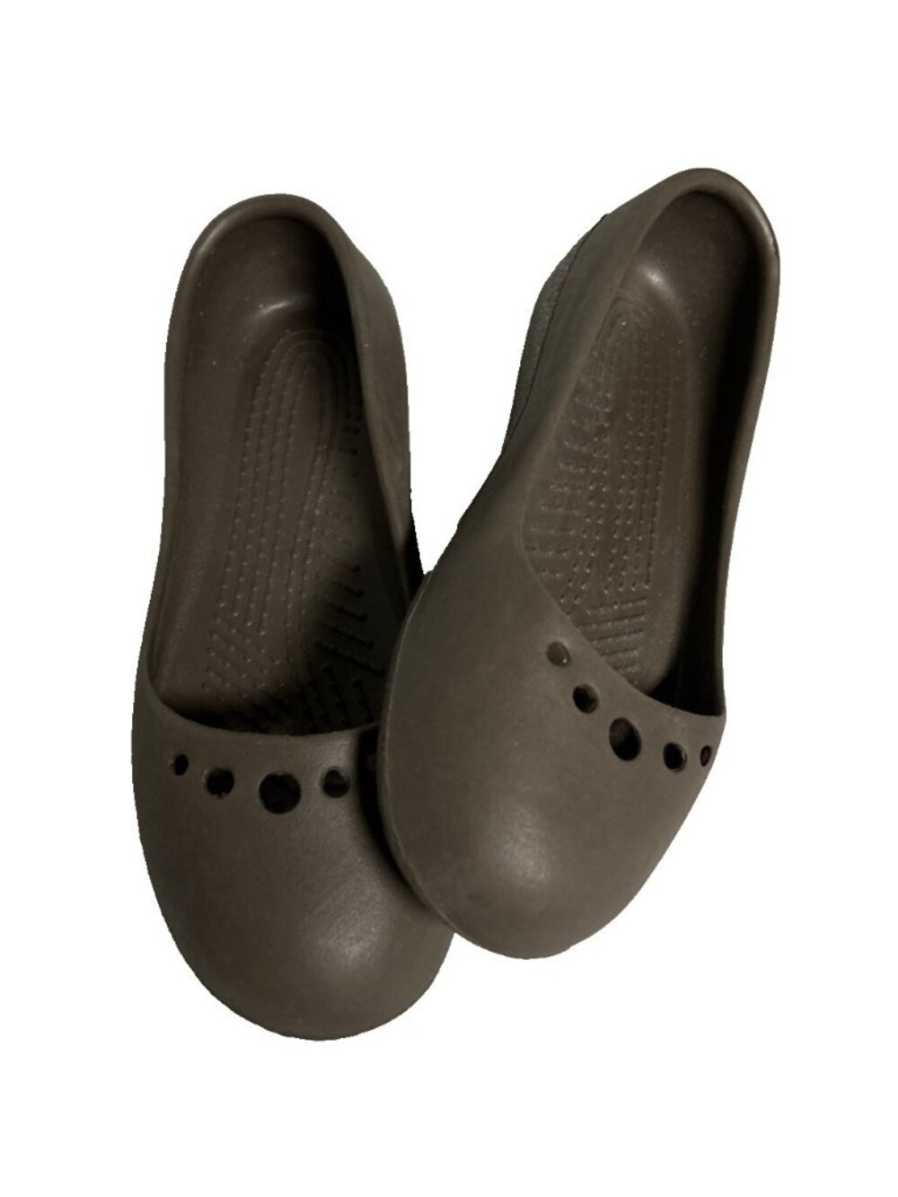 Crocs Prima Ballerina Round Toe Flats Girls Womens Size 4 Brown EUC